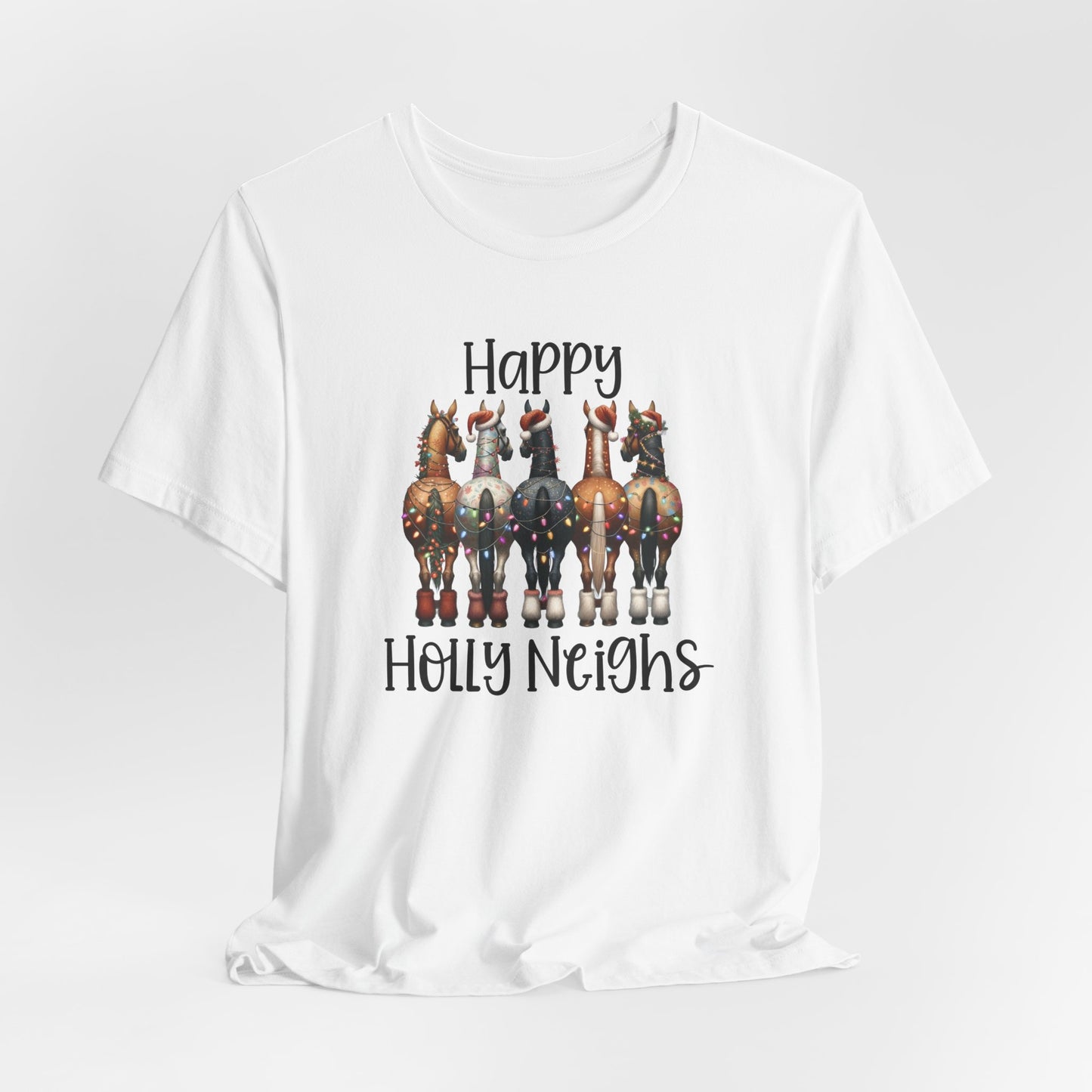 Happy Holly Neighs Christmas Holiday Horse Shirt (Adult)