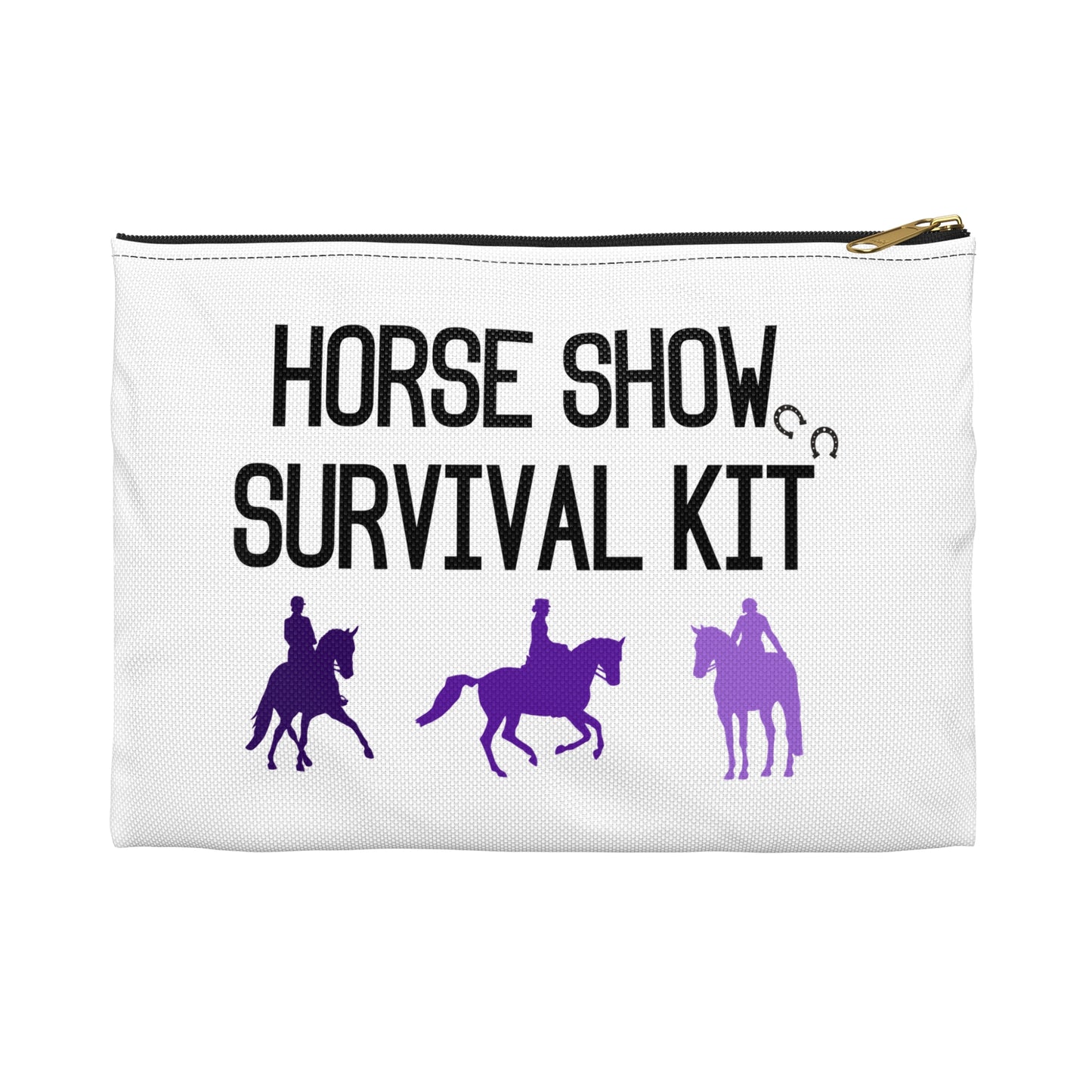 Dressage Horse Show Survival Kit Zipper Pouch Bag