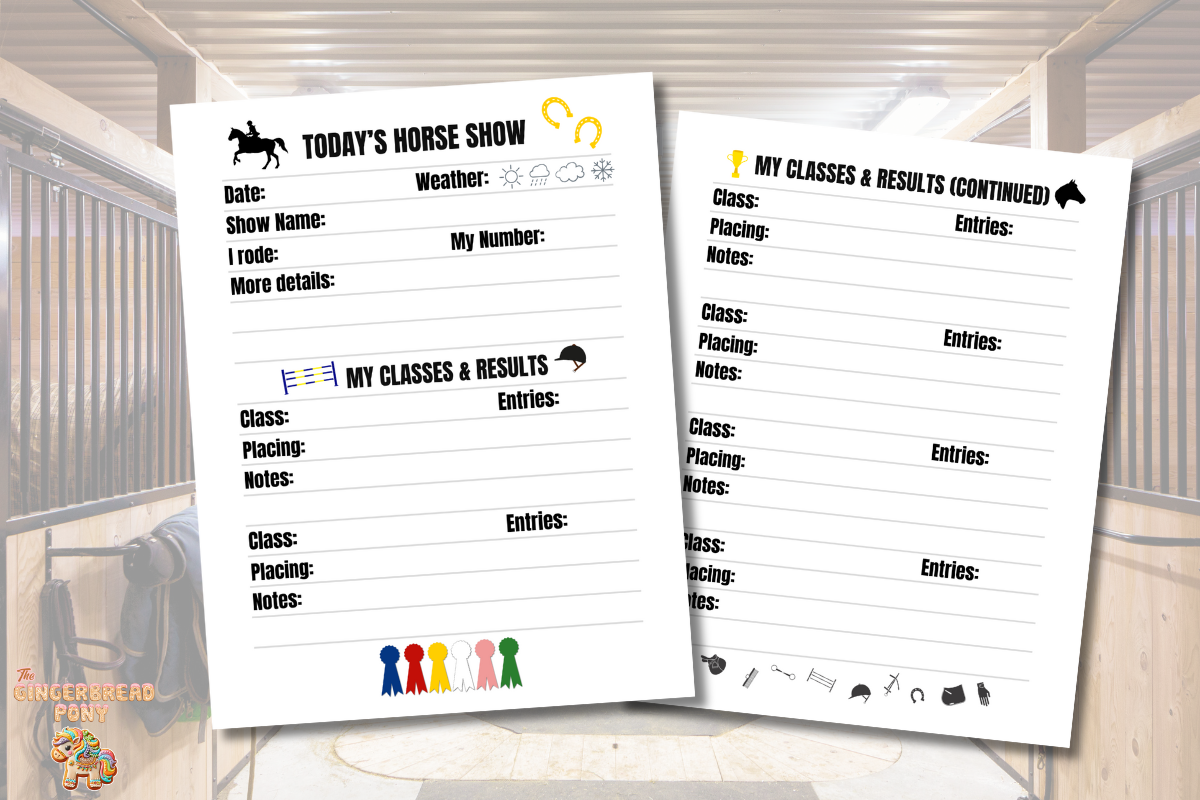 Printable Horse Show Journal Pages