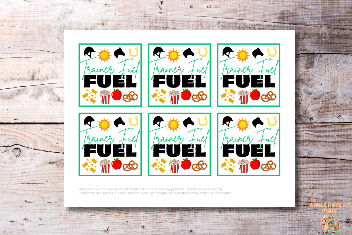 Trainer Fuel Printable Gift Tags