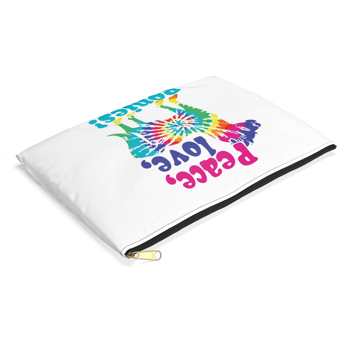 Peace Love Ponies Tie Dye Zipper Pouch Bag