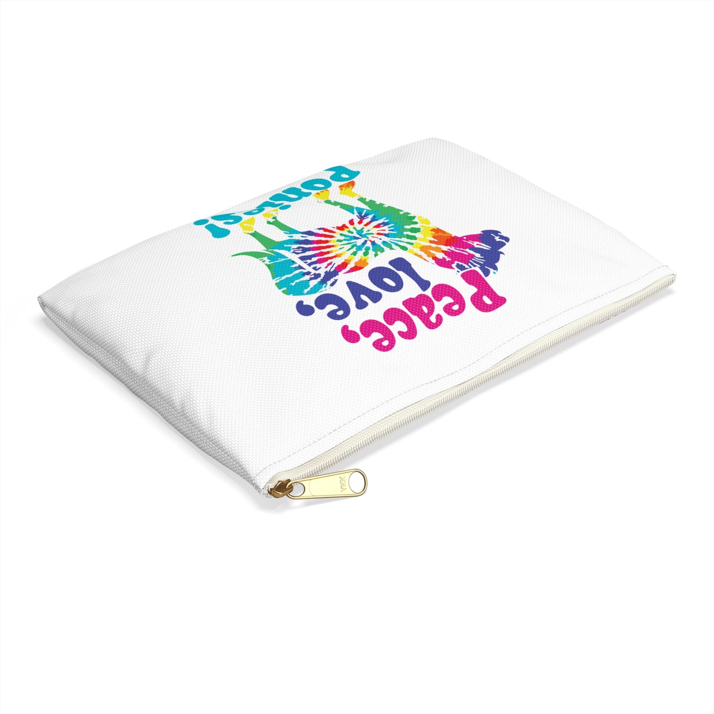 Peace Love Ponies Tie Dye Zipper Pouch Bag