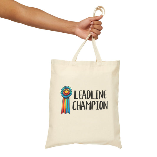 Leadline Champion Horse Show Cotton Canvas Tote Bag