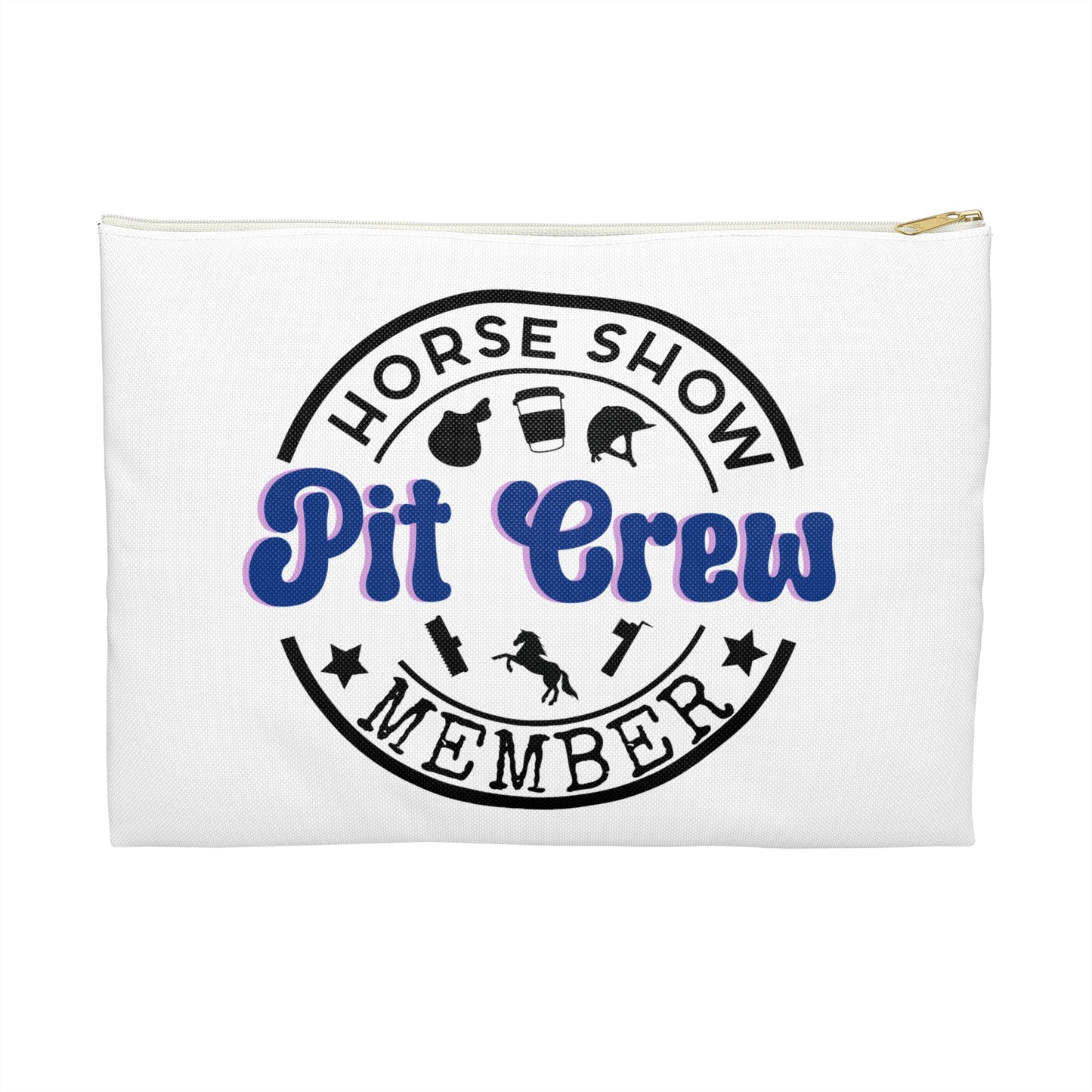 Horse Show Pit Crew Theme Zipper Pouch Bag