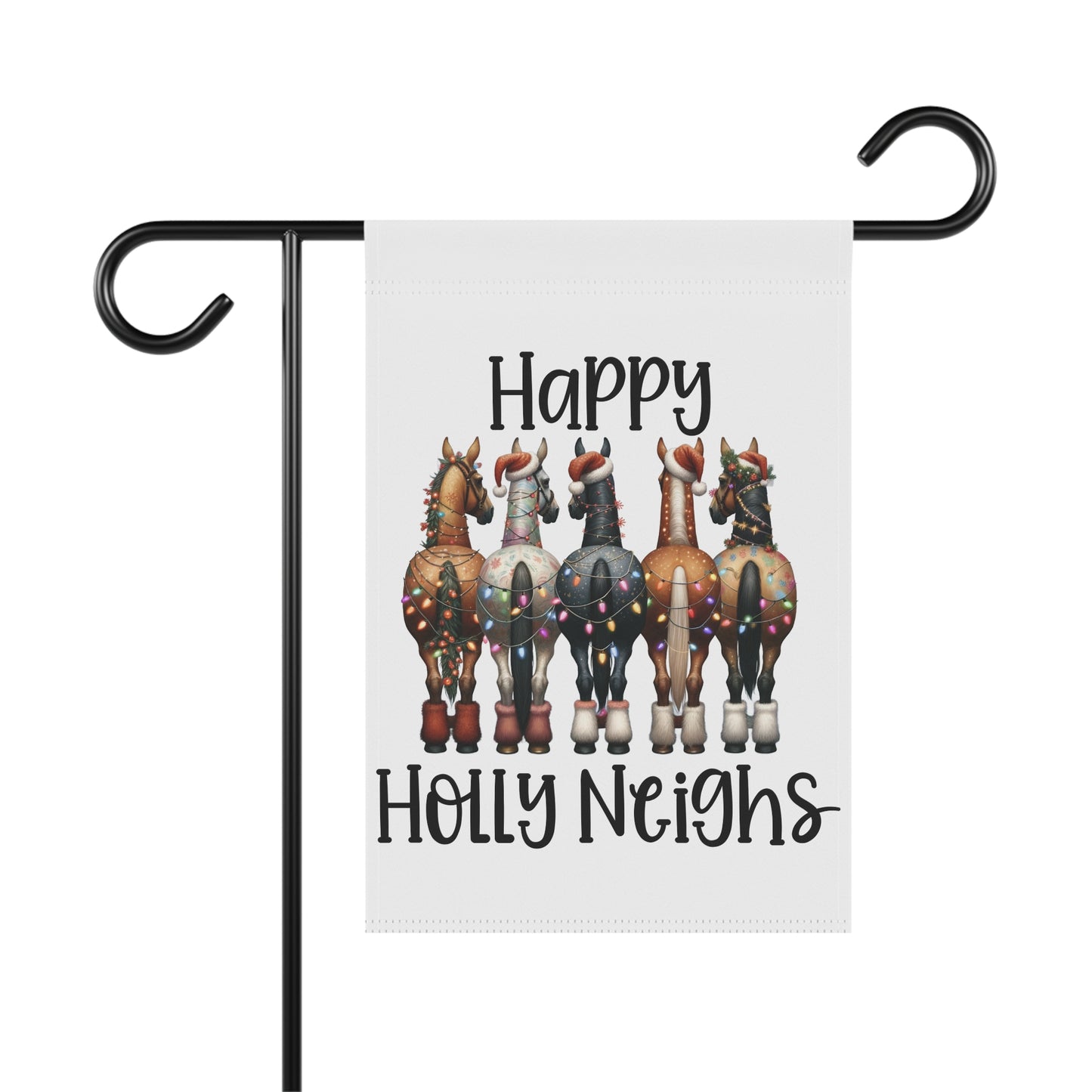 Happy Holly Neighs Christmas Horse Garden Flag