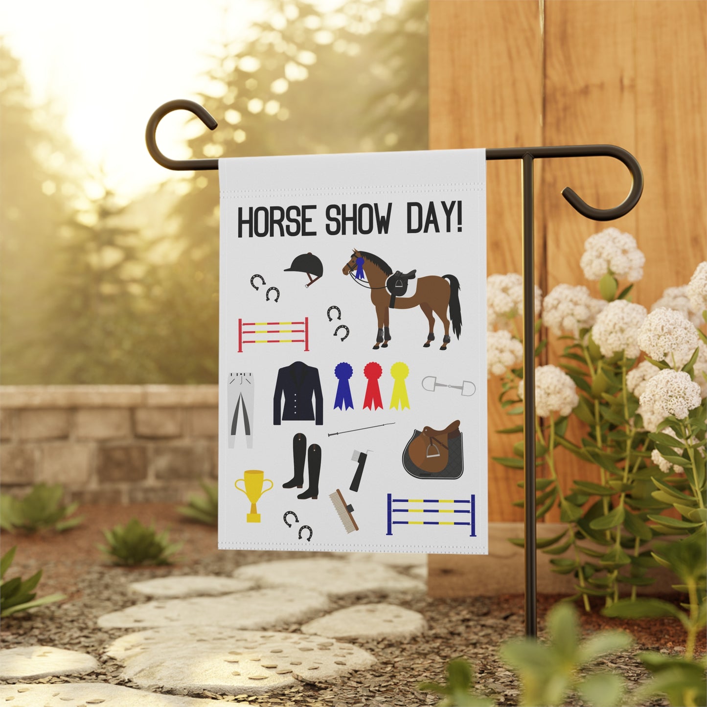 Horse Show Day Garden Flag