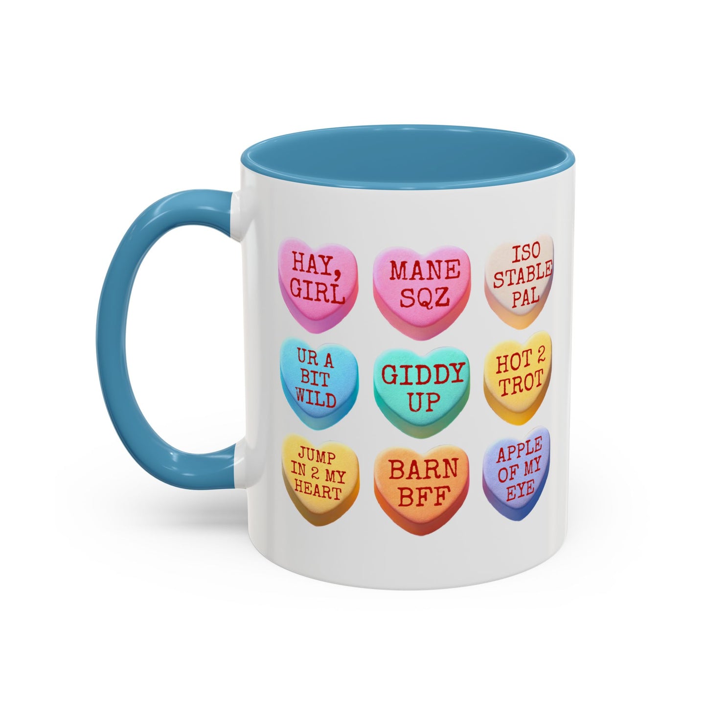 Valentine Horse Themed Conversation Hearts Mug