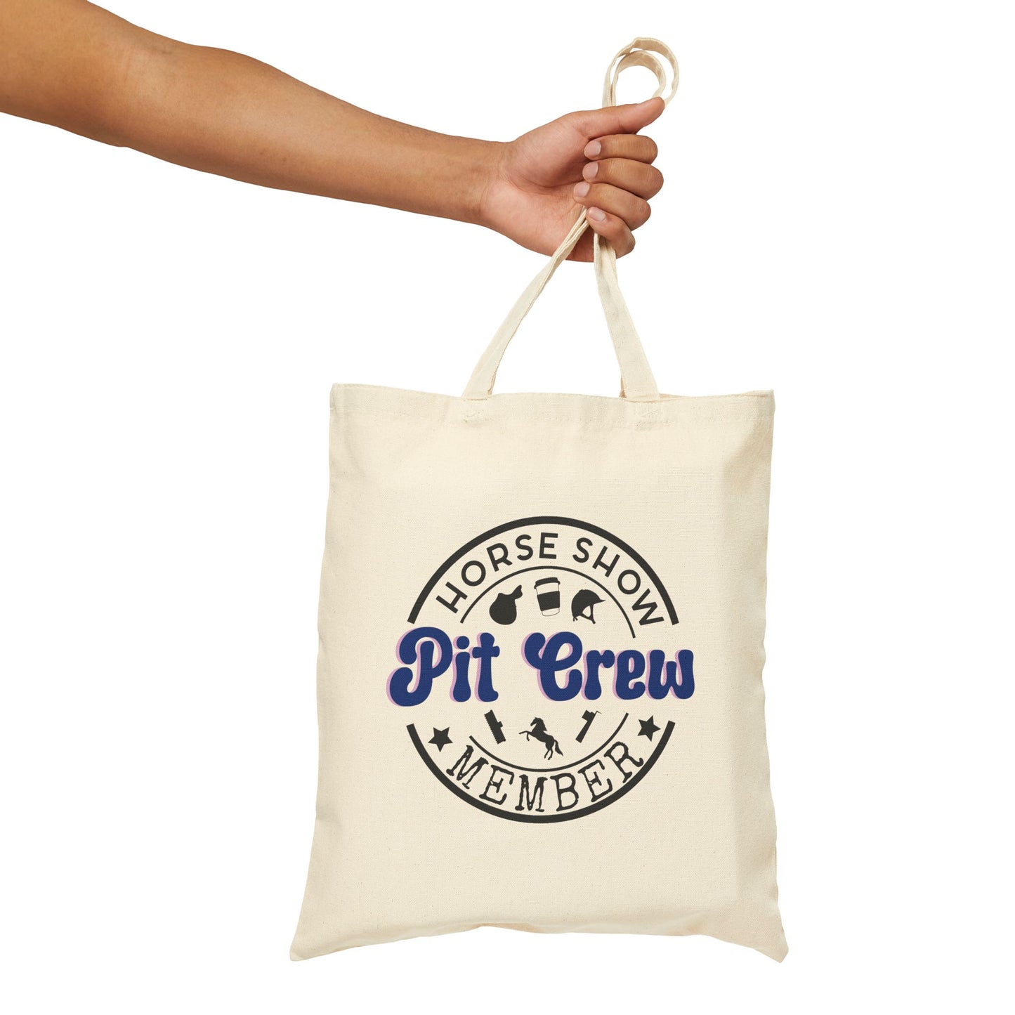 Horse Show Pit Crew Cotton Canvas Tote Bag