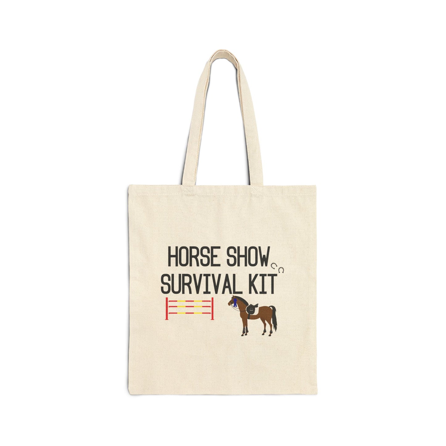 Horse Show Survival Kit Themed Cotton Canvas Tote Bag