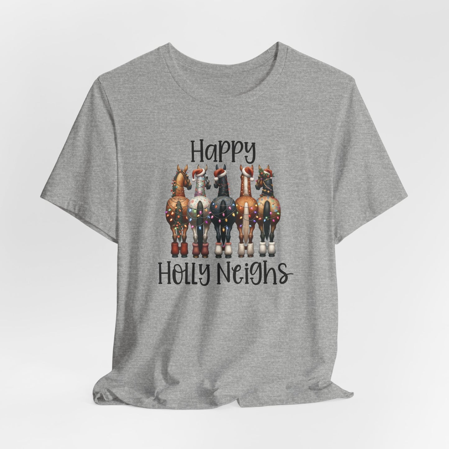 Happy Holly Neighs Christmas Holiday Horse Shirt (Adult)