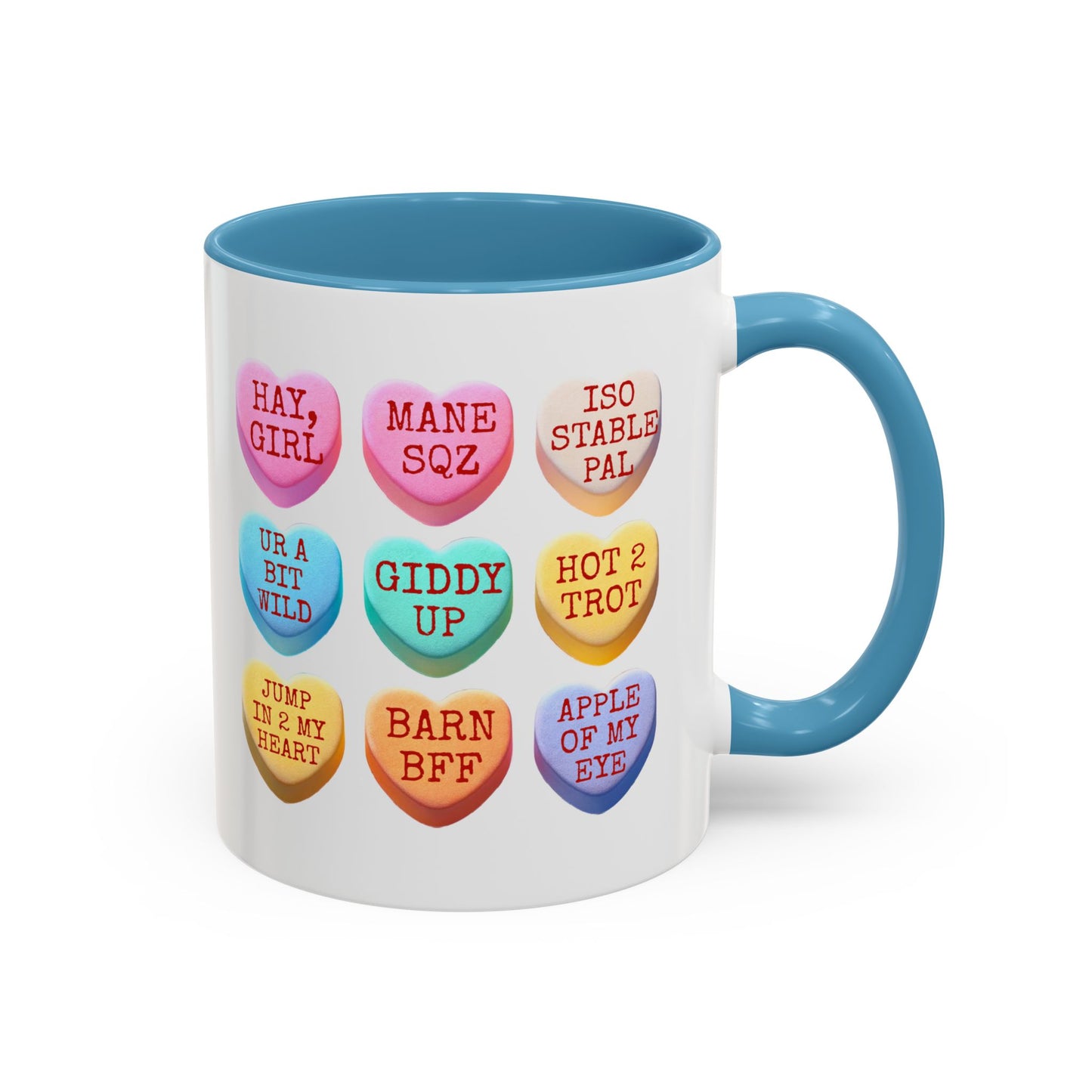 Valentine Horse Themed Conversation Hearts Mug