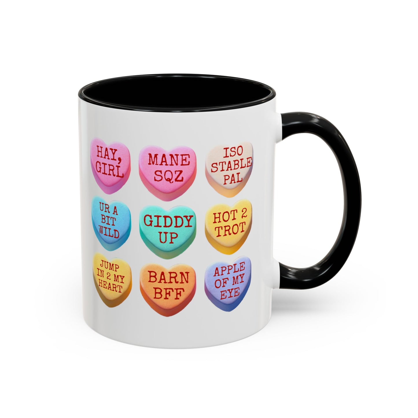 Valentine Horse Themed Conversation Hearts Mug