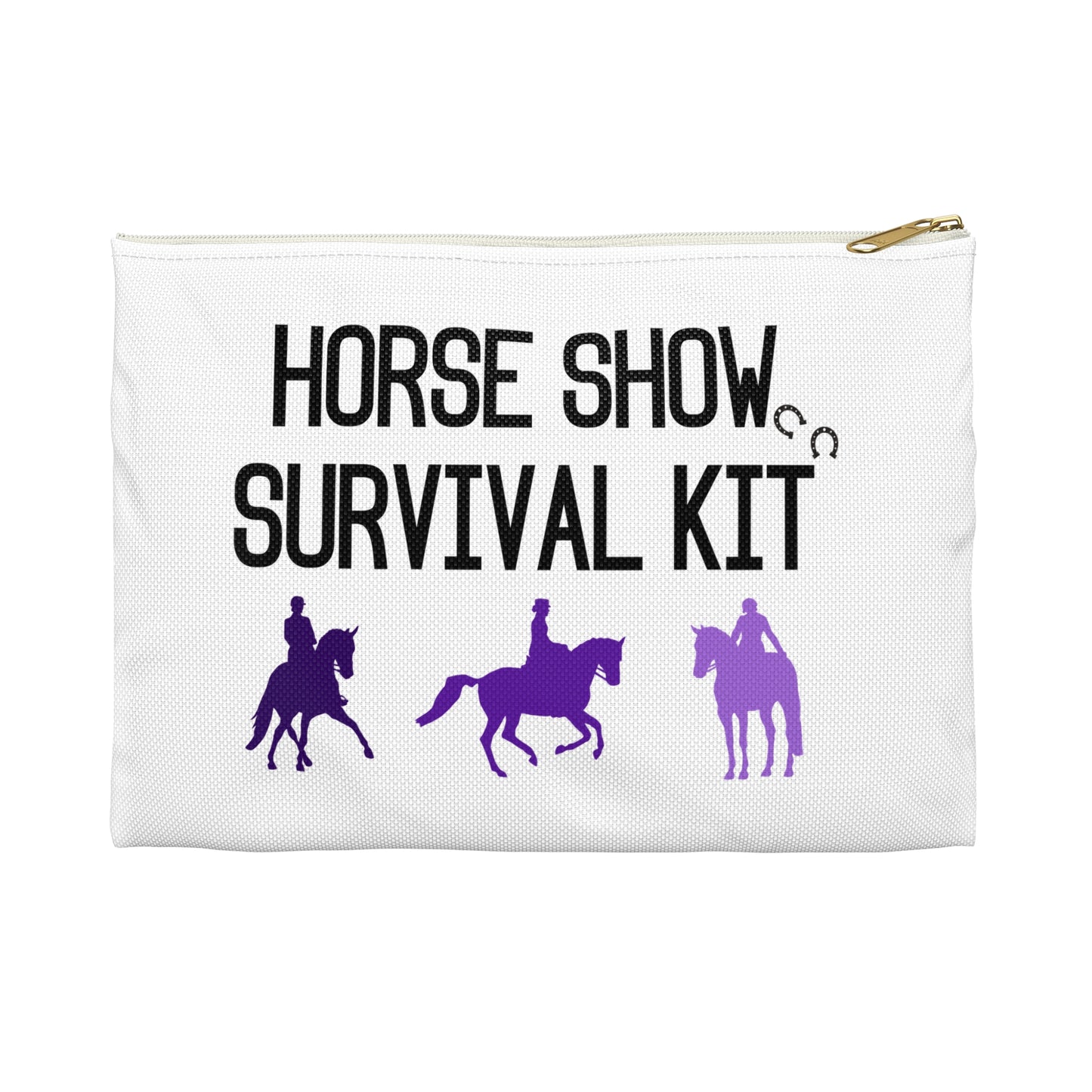 Dressage Horse Show Survival Kit Zipper Pouch Bag