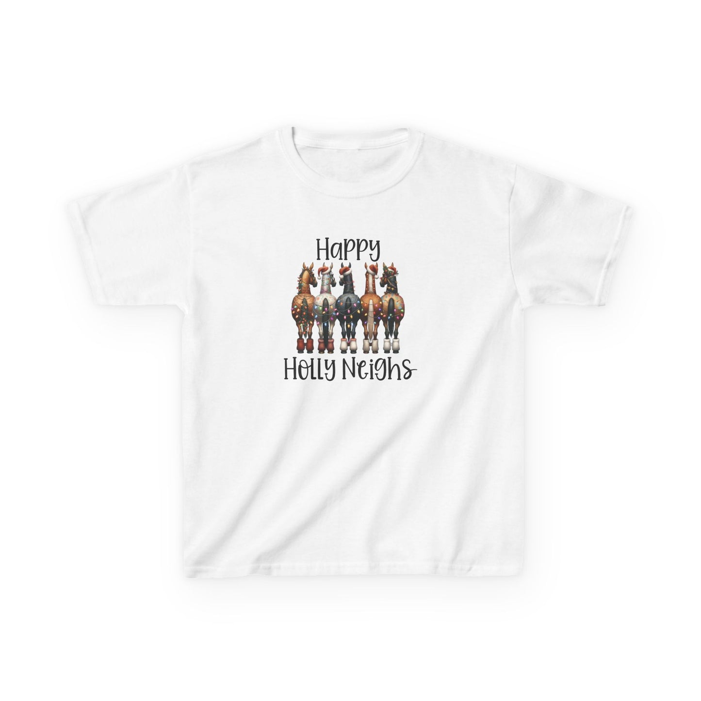 Happy Holly Neighs Christmas Holiday Horse Shirt (Youth)