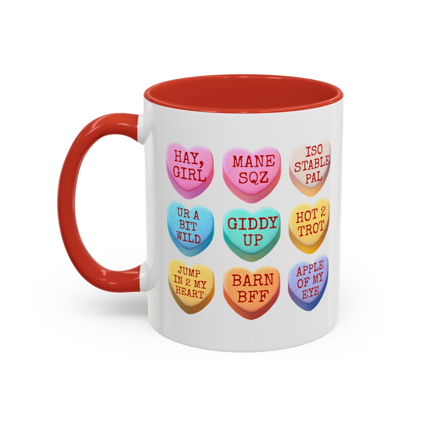 Valentine Horse Themed Conversation Hearts Mug