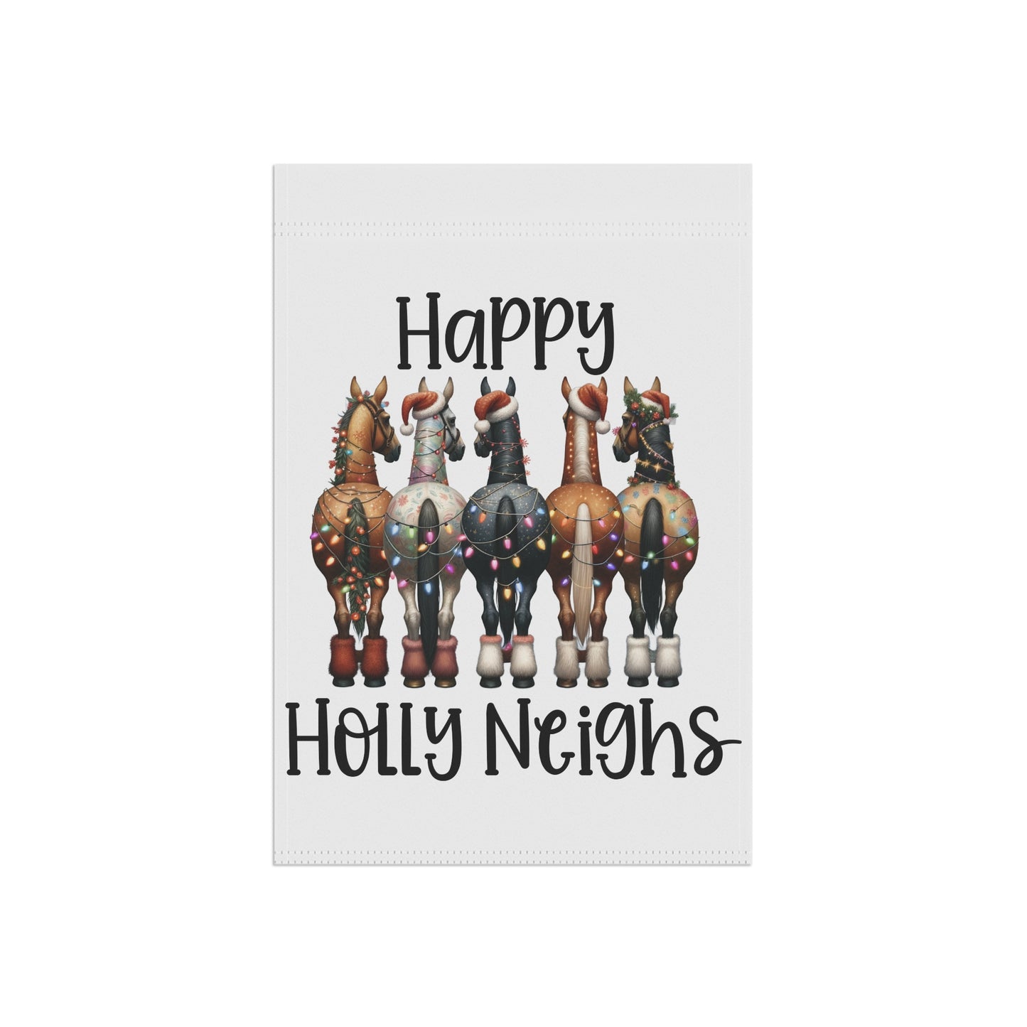 Happy Holly Neighs Christmas Horse Garden Flag