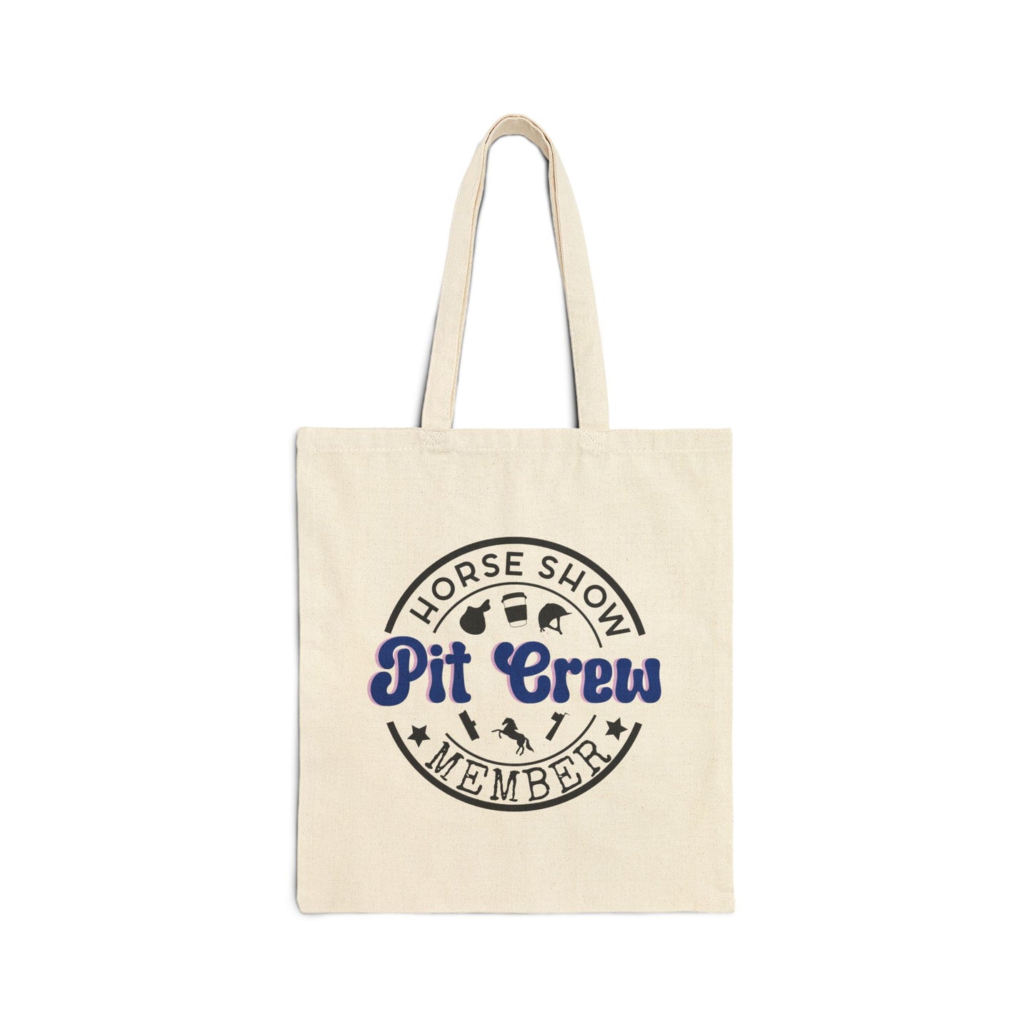 Horse Show Pit Crew Cotton Canvas Tote Bag