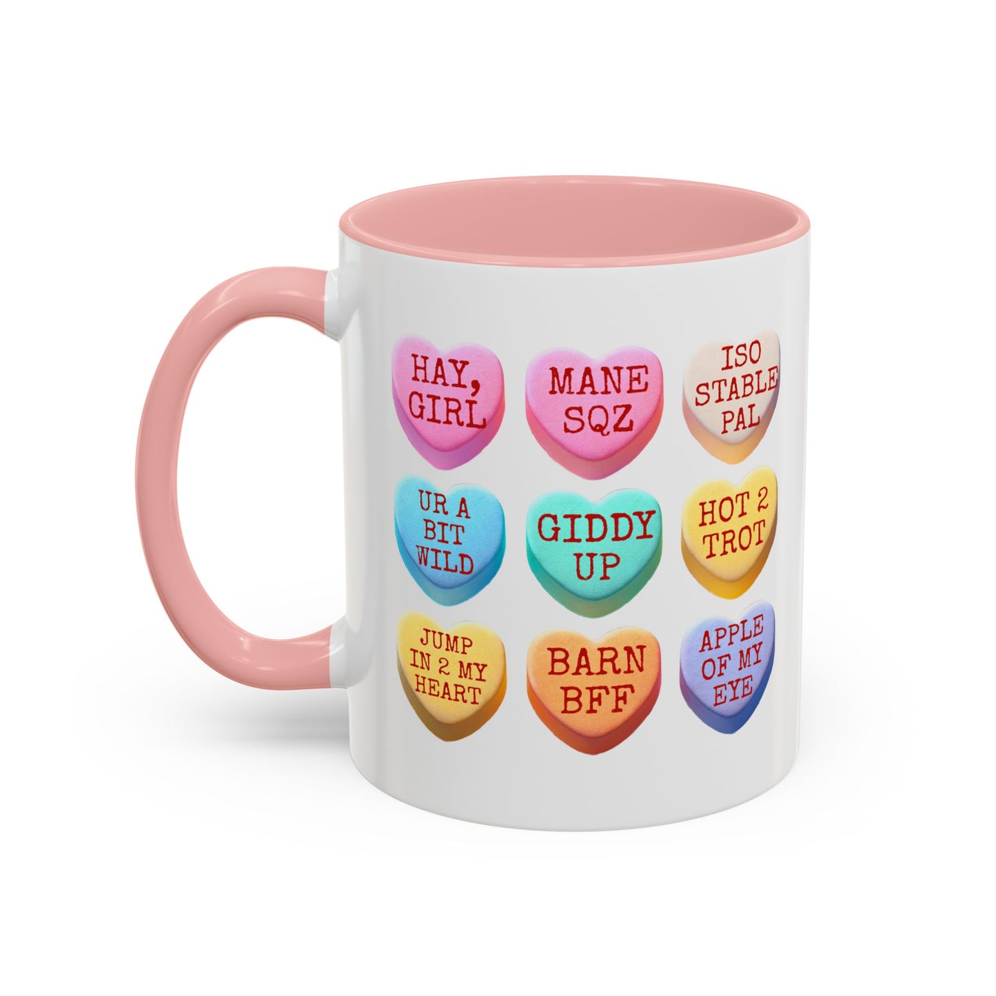 Valentine Horse Themed Conversation Hearts Mug