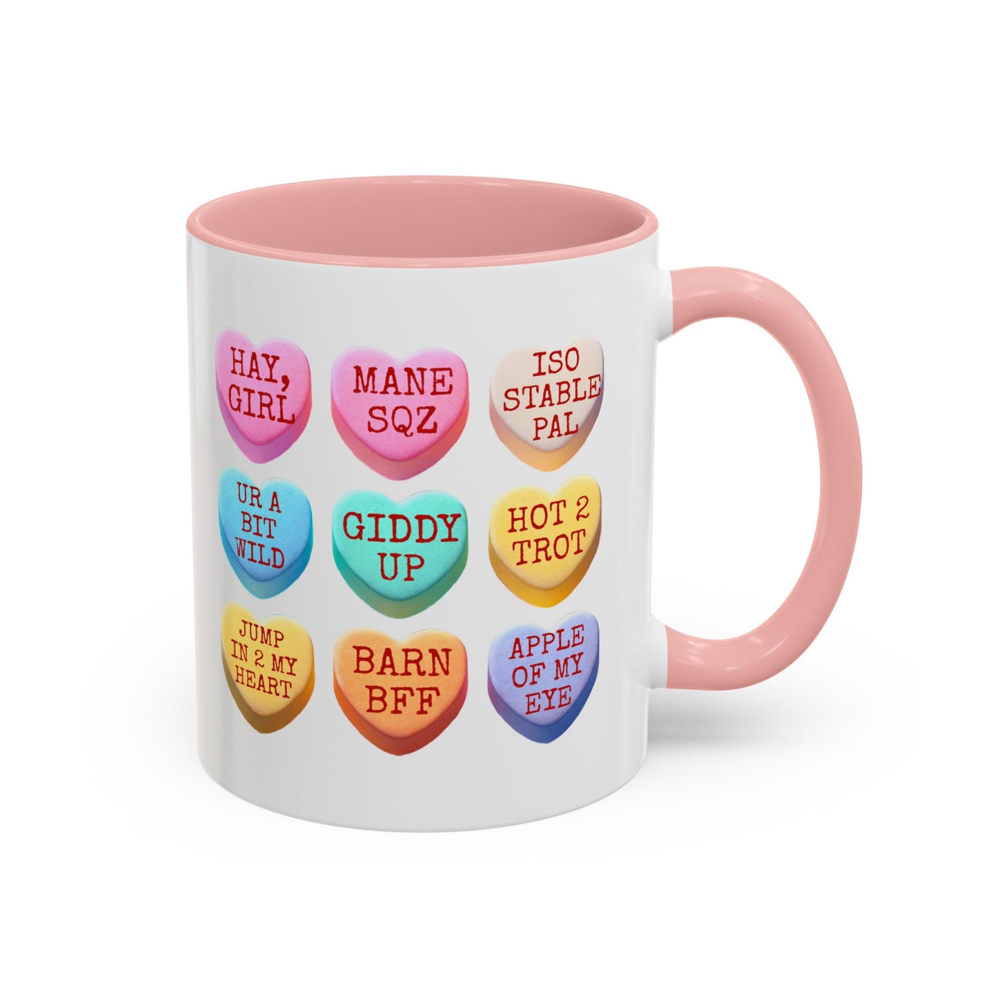 Valentine Horse Themed Conversation Hearts Mug