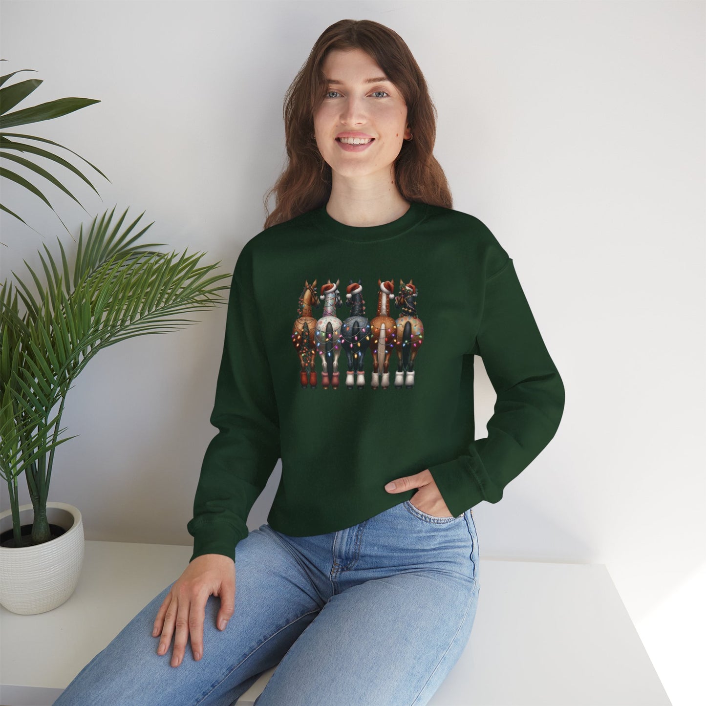 Christmas Horse Butts Festive Funny Sweatshirt (Adult)