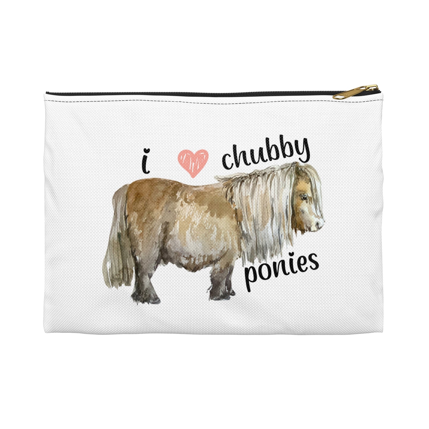 I Love Chubby Ponies Zipper Pouch Bag