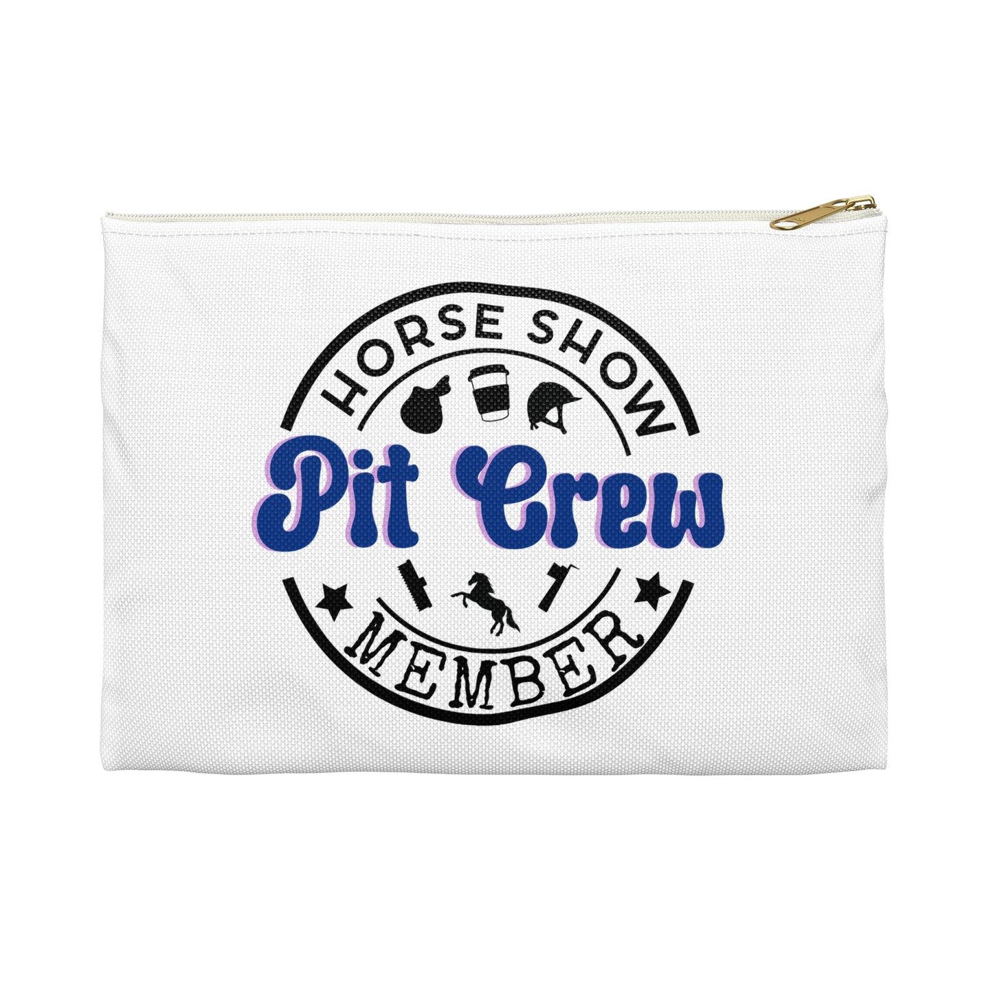 Horse Show Pit Crew Theme Zipper Pouch Bag