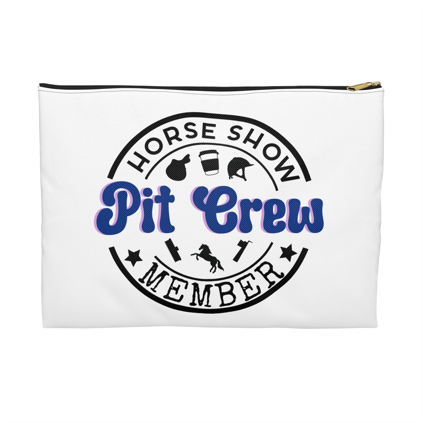 Horse Show Pit Crew Theme Zipper Pouch Bag