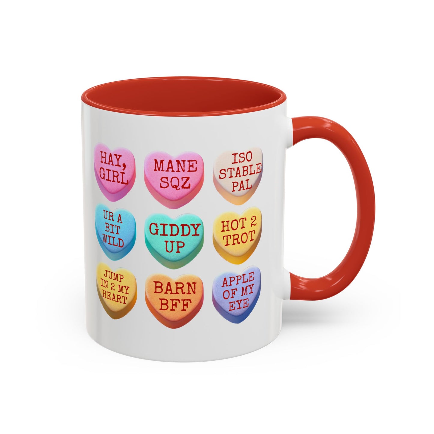 Valentine Horse Themed Conversation Hearts Mug