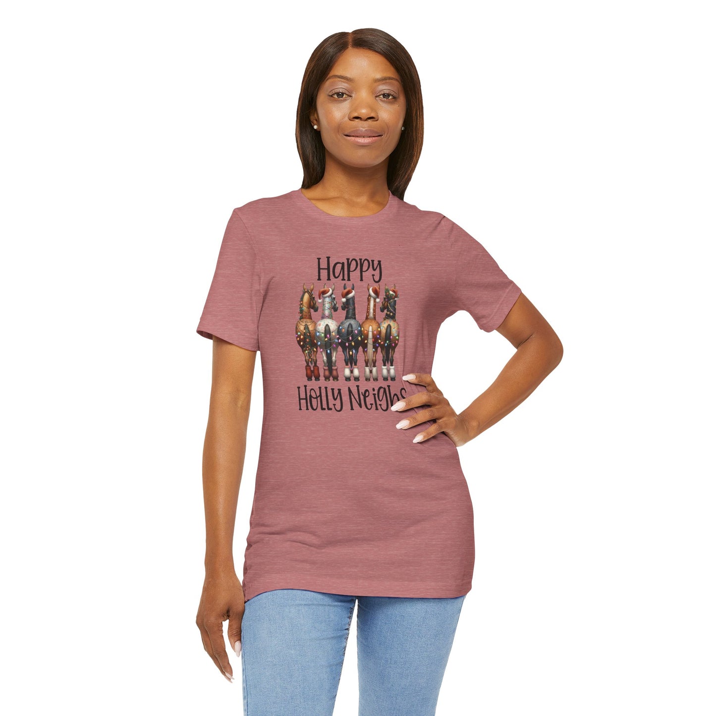 Happy Holly Neighs Christmas Holiday Horse Shirt (Adult)