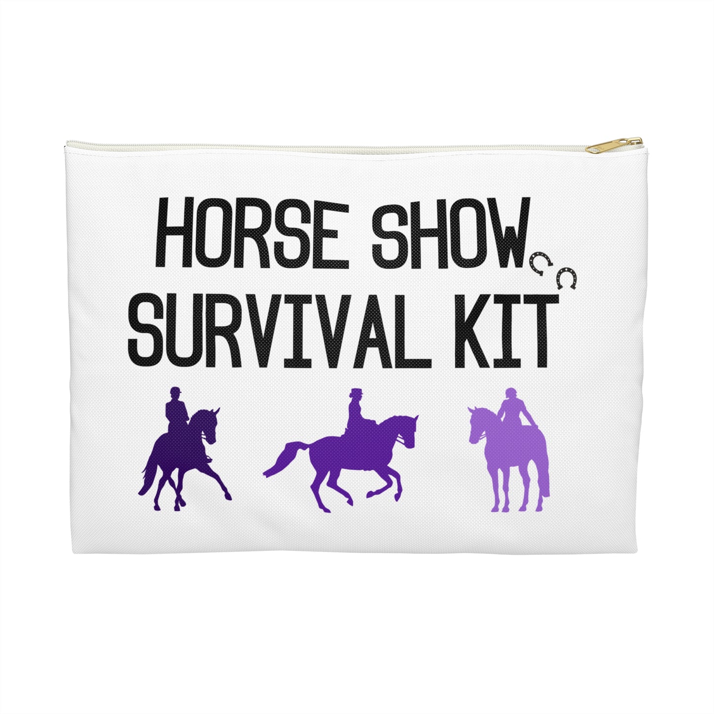 Dressage Horse Show Survival Kit Zipper Pouch Bag