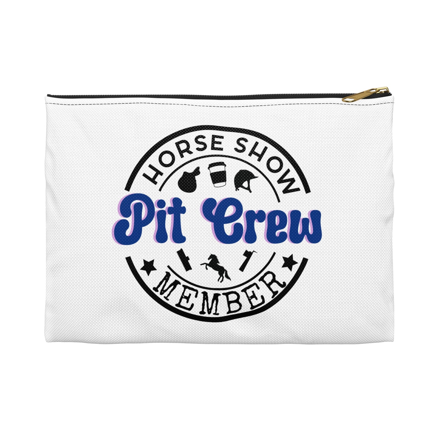 Horse Show Pit Crew Theme Zipper Pouch Bag