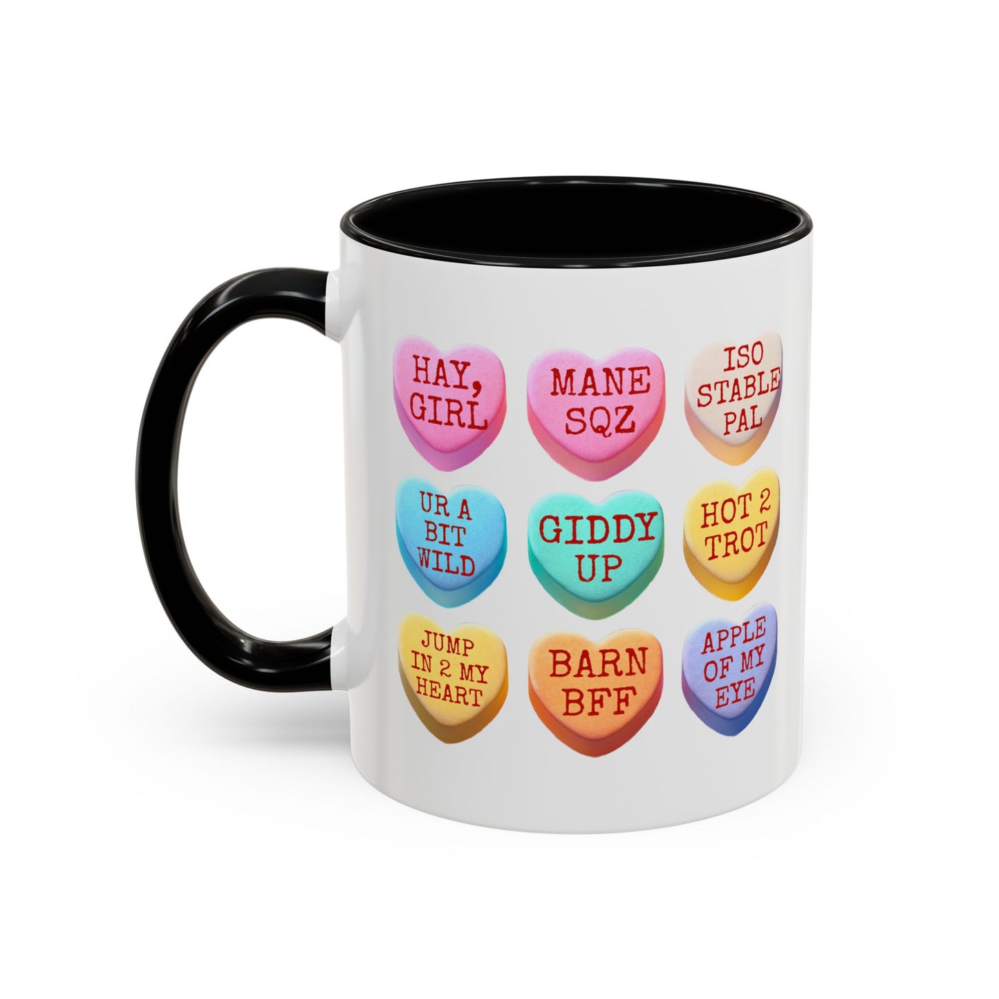 Valentine Horse Themed Conversation Hearts Mug