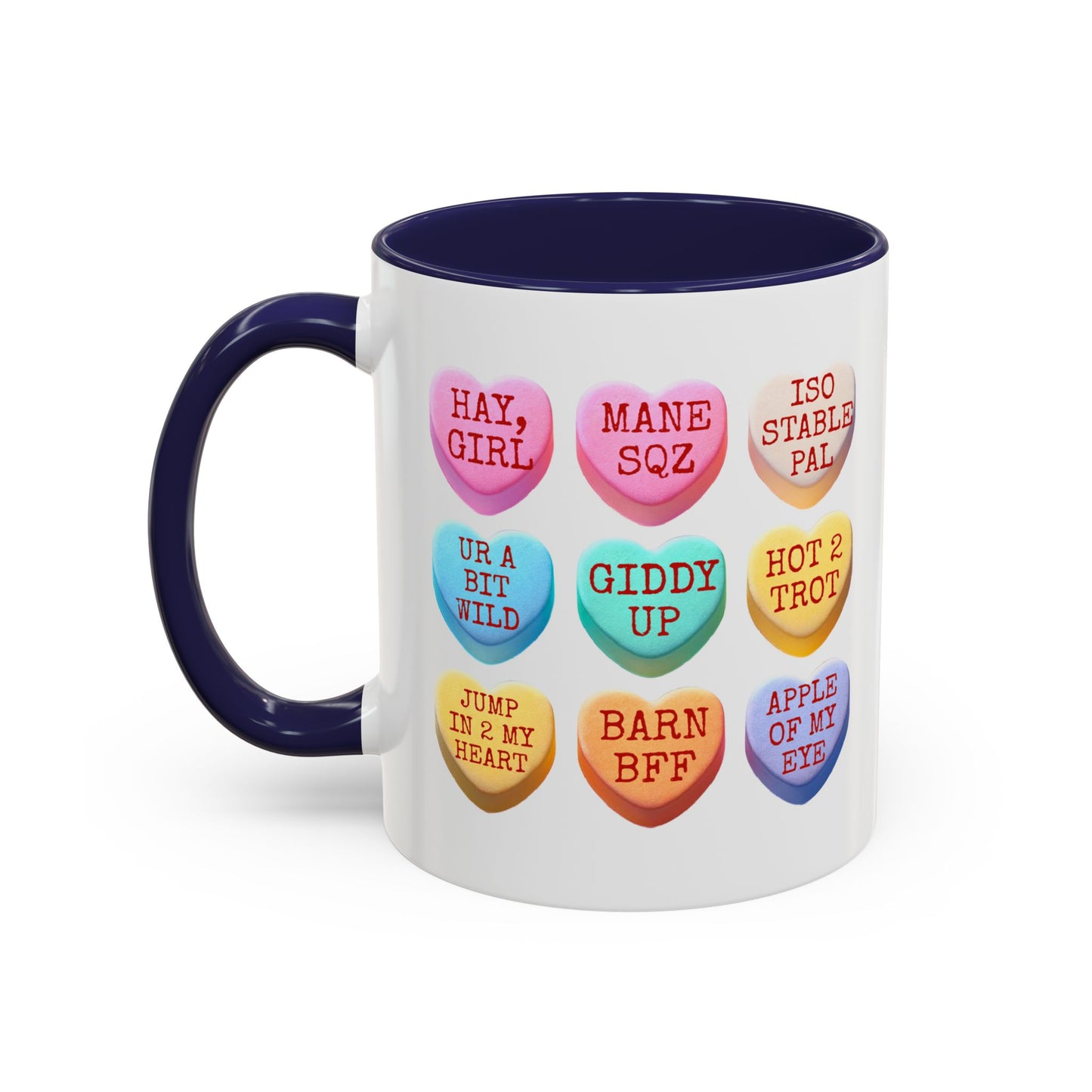 Valentine Horse Themed Conversation Hearts Mug