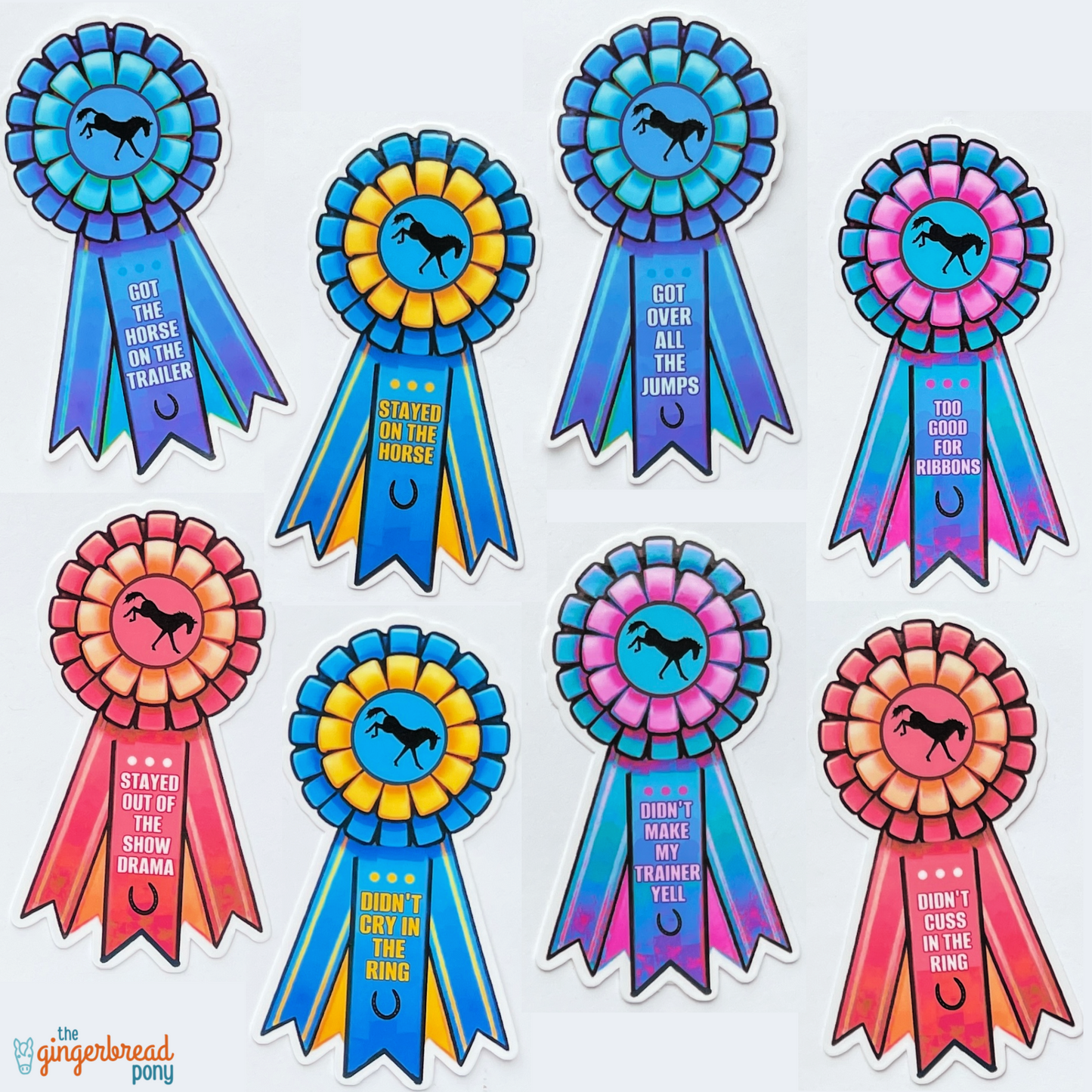 Sarcastic Horse Show Ribbons Achievement Stickers