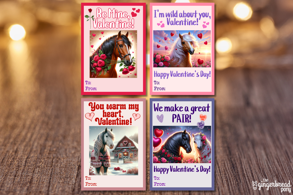 Horse Valentine Themed Horse Card Printables