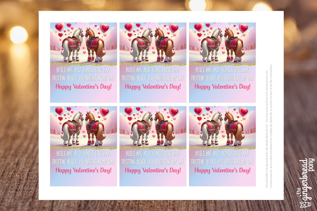 Horse Roses Are Red Poem Printable Valentine Cards