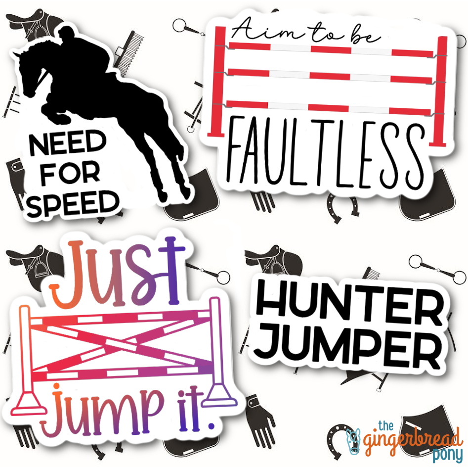 Hunter Jumpers Vinyl Pony Stickers 4-Pack