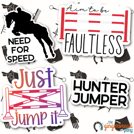 Hunter Jumpers Vinyl Pony Stickers 4-Pack