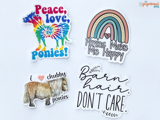 I Love Ponies Vinyl Sticker 4-Pack