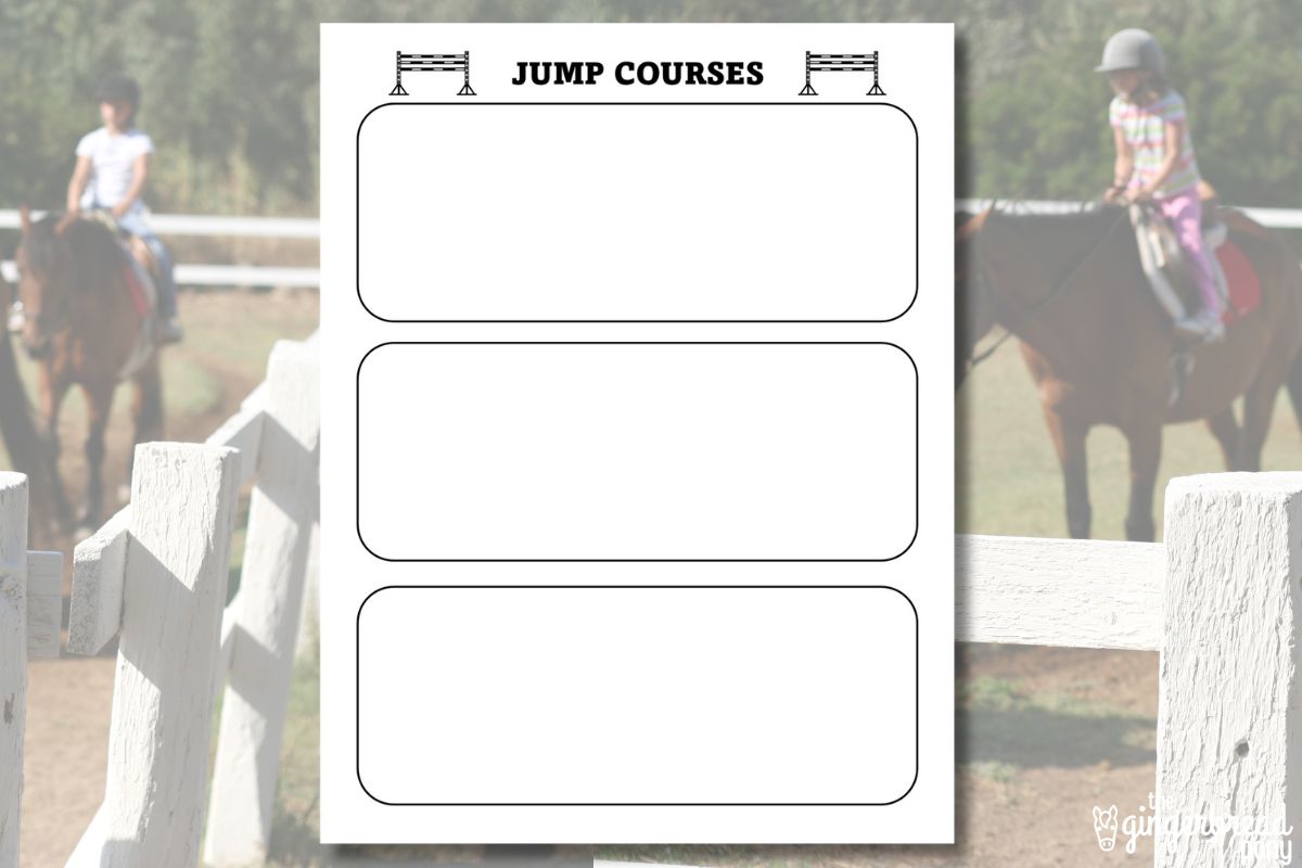 Horseback Riding Lesson Plan Printable Pages