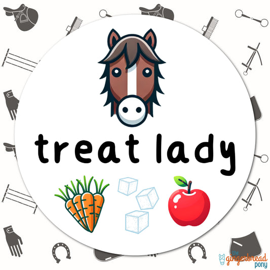 Horse Treat Lady Vinyl Sticker