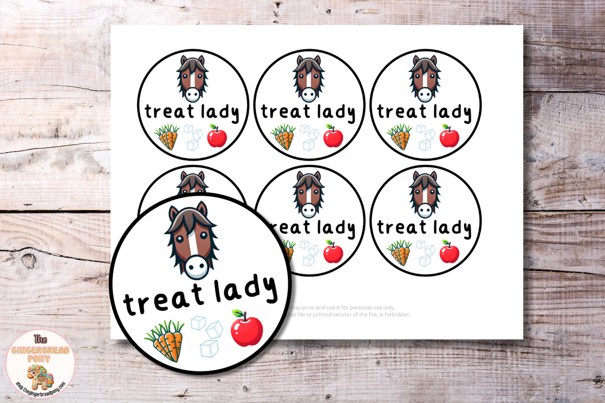 Treat Lady Horse Themed Printable Gift Tags