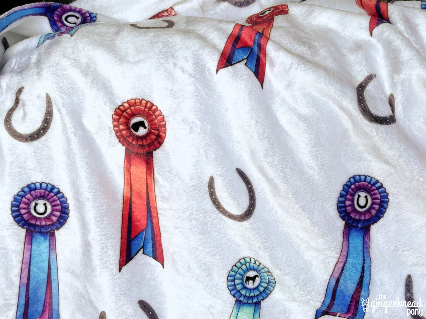 Horse Show Ribbons Velveteen Plush Blanket